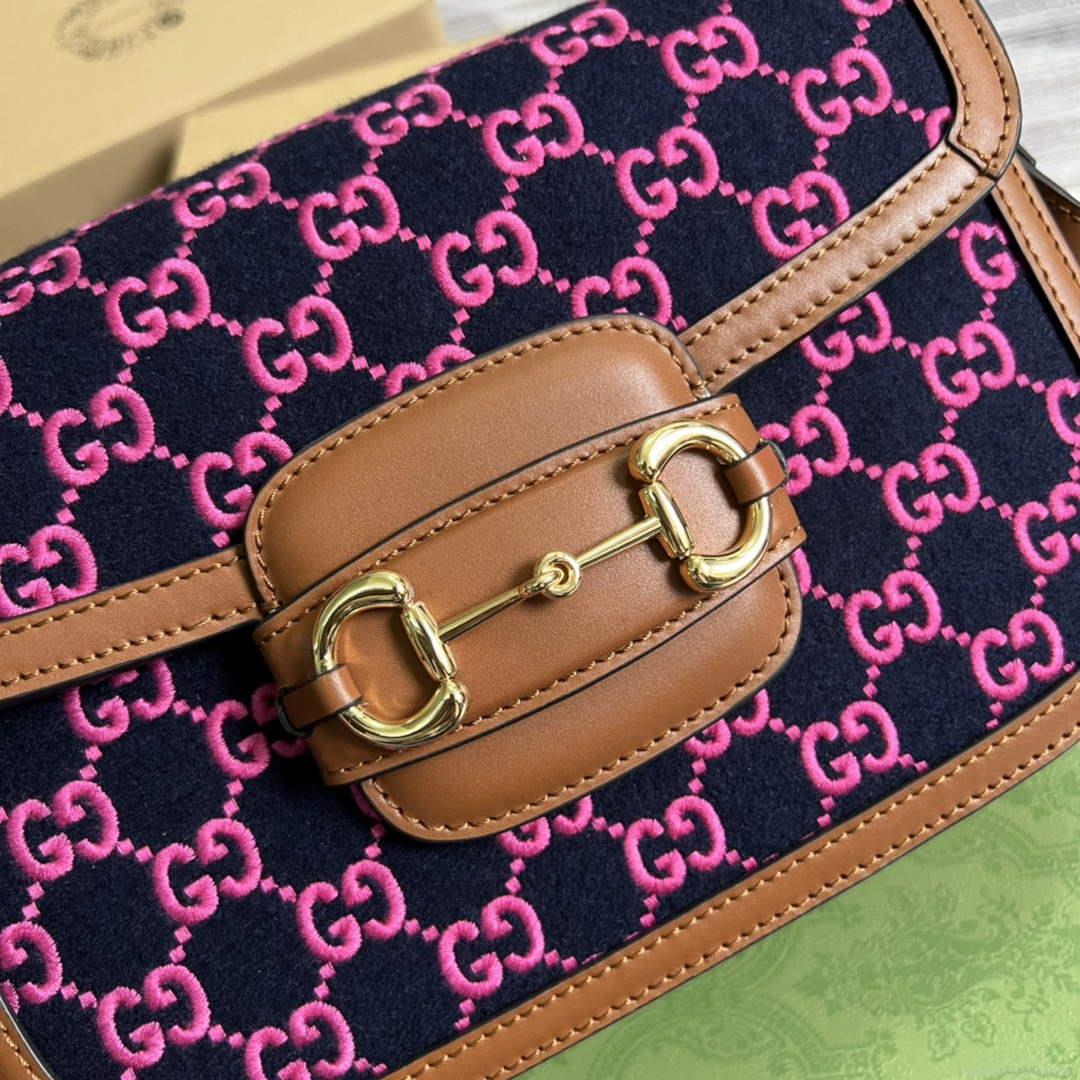 Gucci Horsebit 1955 shoulder bag 602204 plum with brown leather