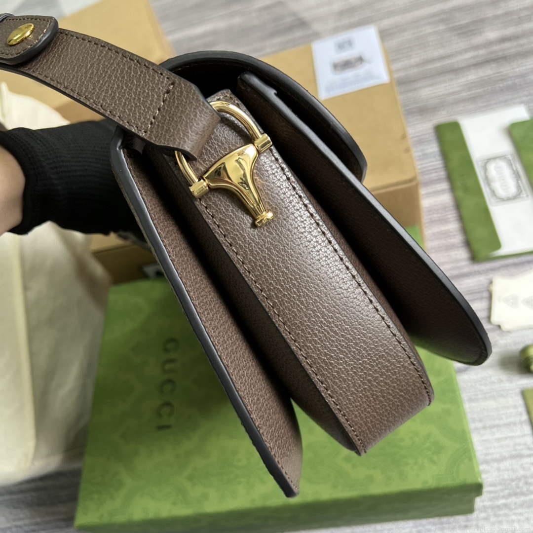 Gucci Horsebit 1955 shoulder bag 602204 brown with brown leather