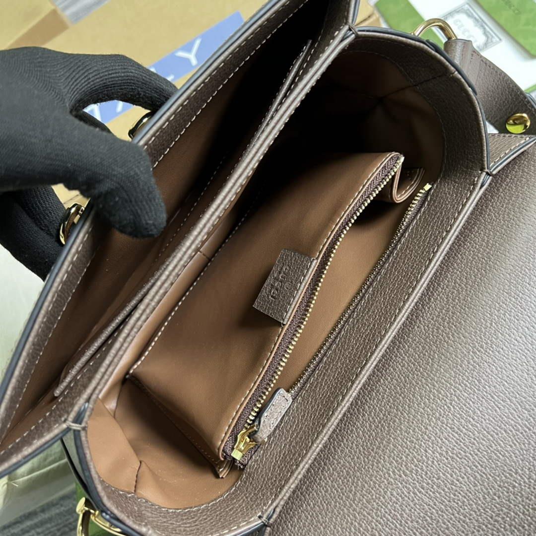 Gucci Horsebit 1955 shoulder bag 602204 brown with brown leather
