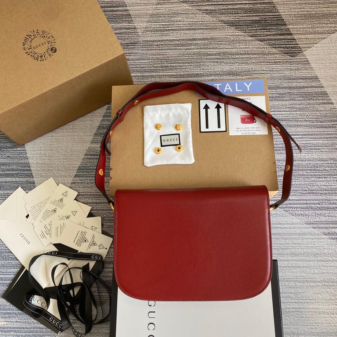 Gucci Horsebit 1955 shoulder bag 602204 Red leather