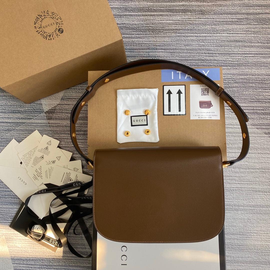 Gucci Horsebit 1955 shoulder bag 602204 Brown leather