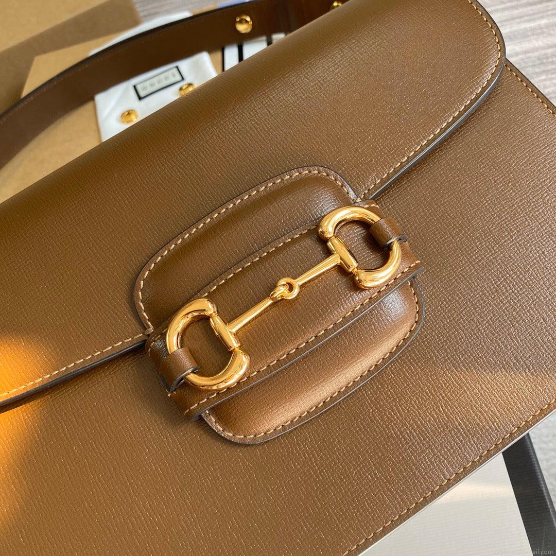 Gucci Horsebit 1955 shoulder bag 602204 Brown leather