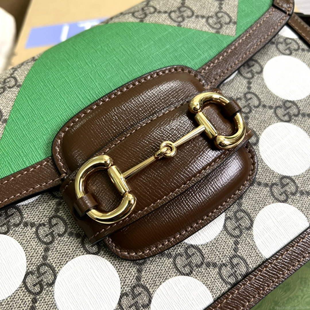 Gucci Horsebit 1955 shoulder bag Beige with 602204 brown leather