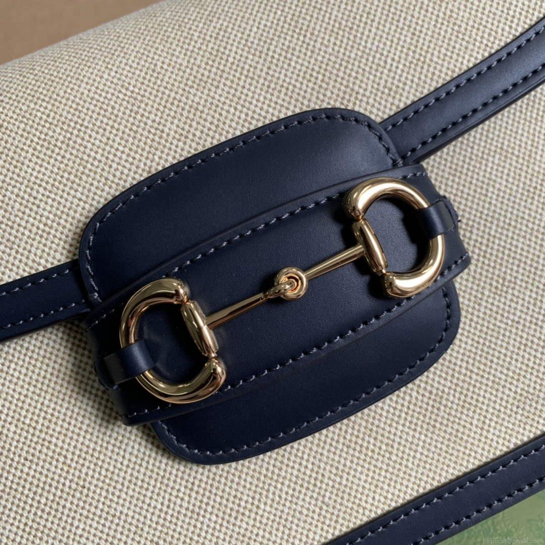 Gucci Horsebit 1955 shoulder bag Beige with 602204 black leather