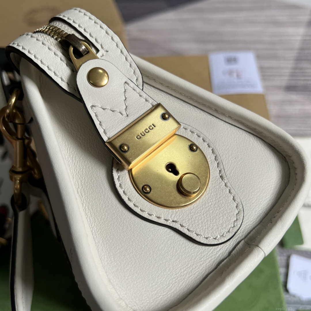 Gucci 715771 Mini top handle bag with Double G White