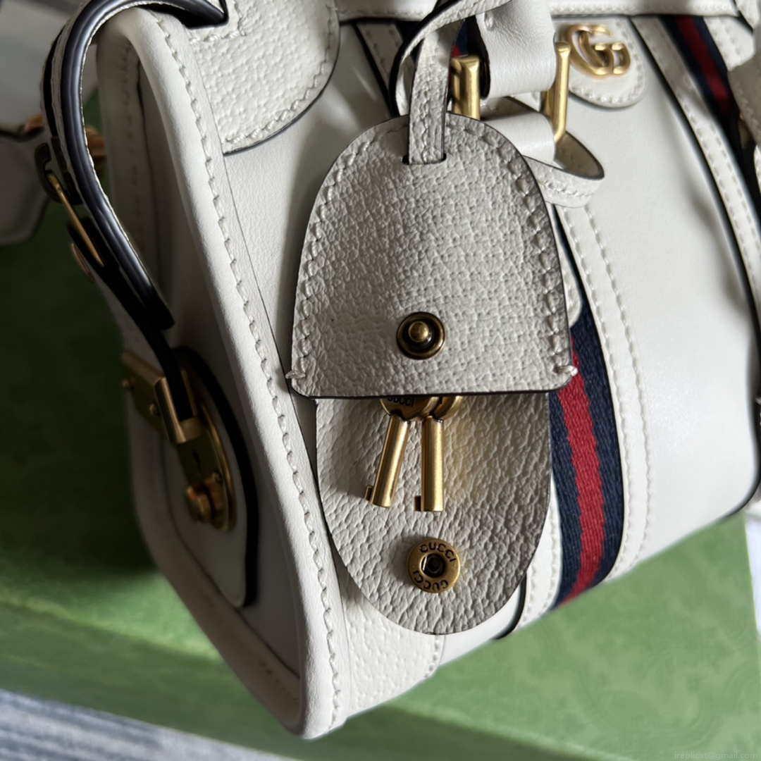 Gucci 715771 Mini top handle bag with Double G White