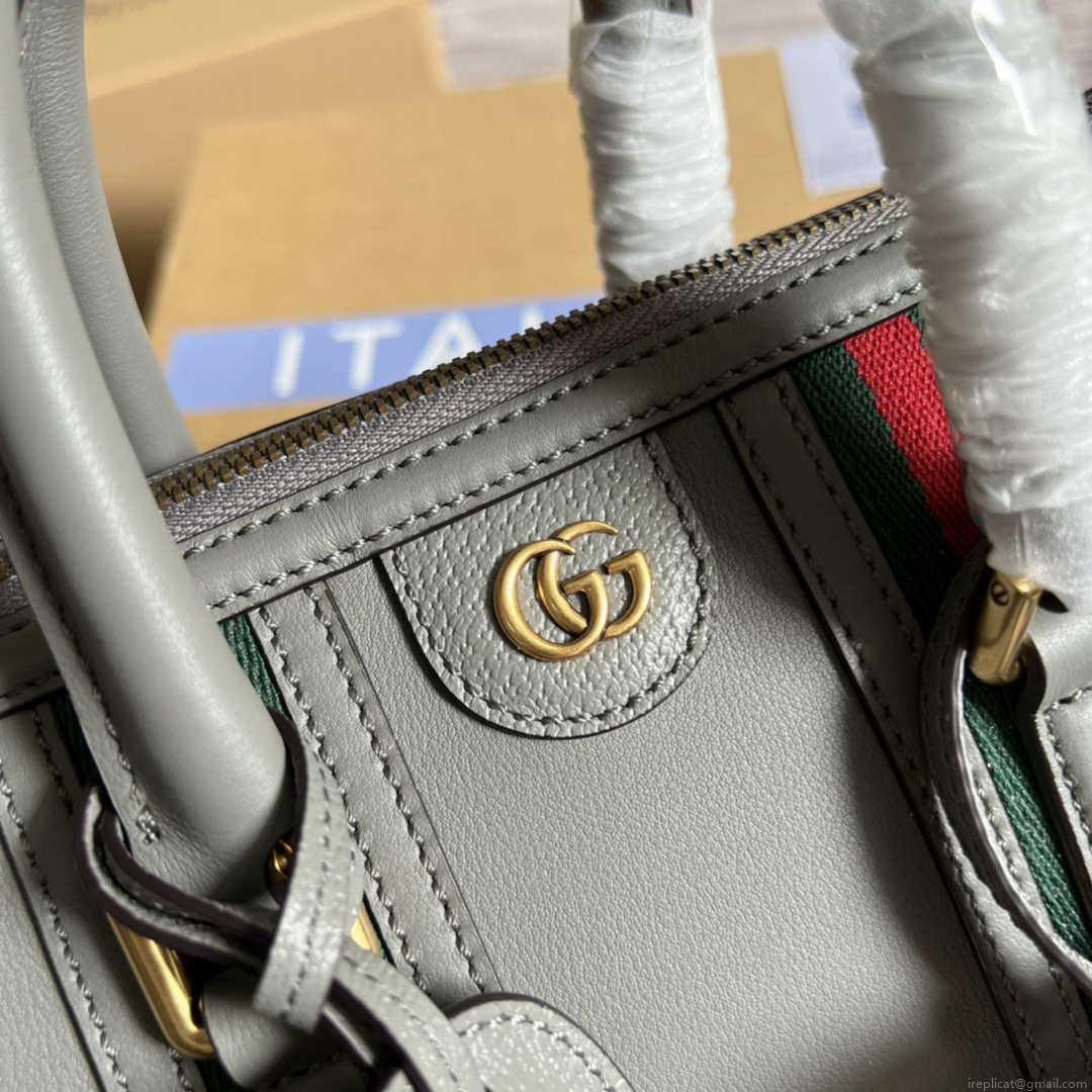 Gucci 715772 Small top handle bag with Double G Gray