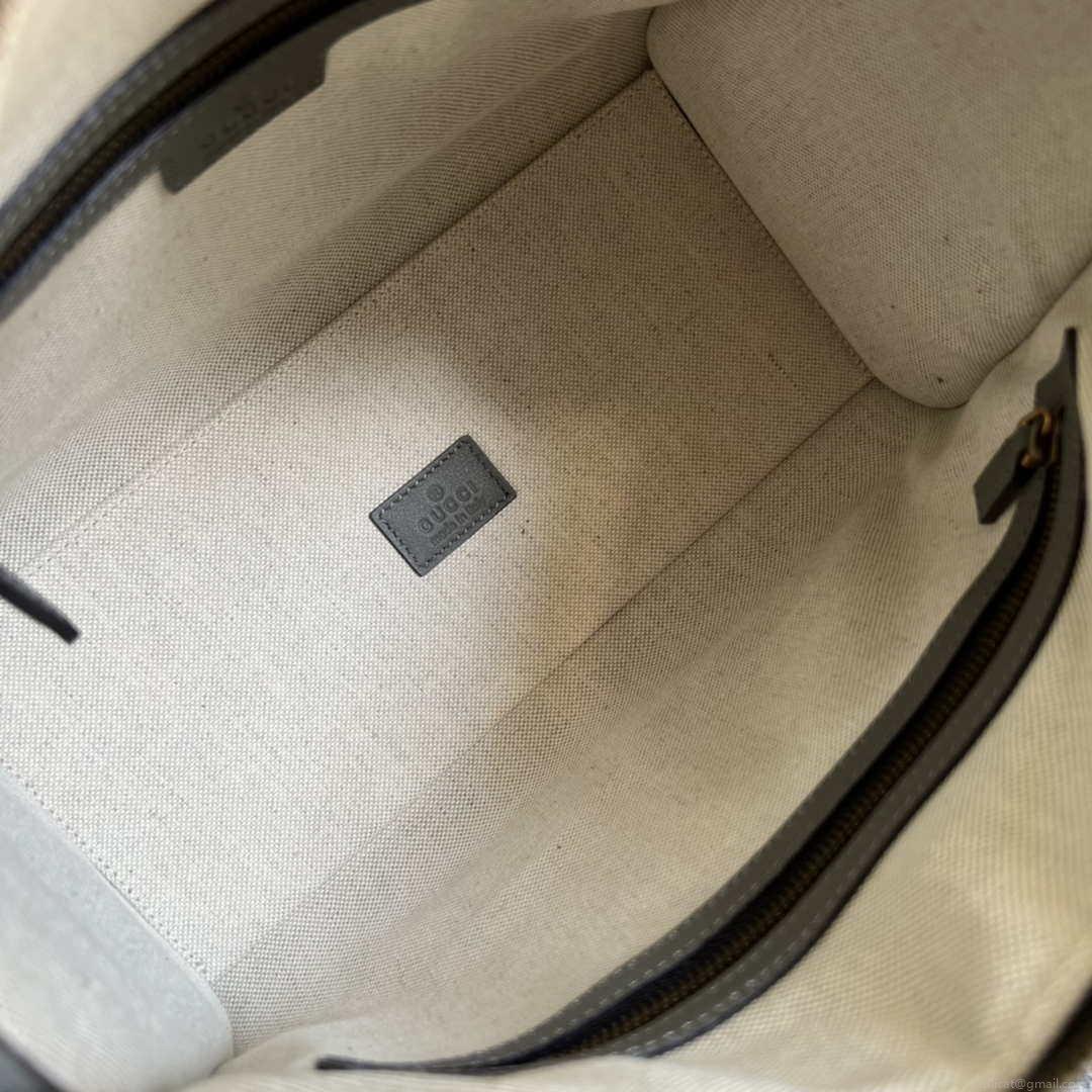 Gucci 715772 Small canvas top handle bag Gray and Black