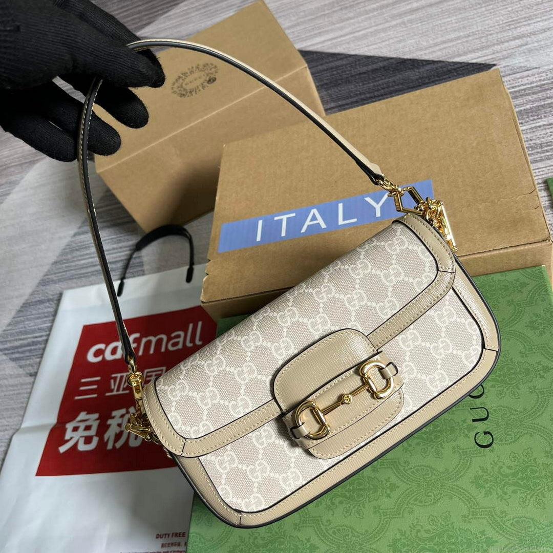 Gucci 735178 Gucci Horsebit 1955 small shoulder bag Oatmeal