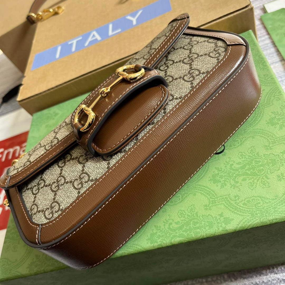 Gucci 735178 Gucci Horsebit 1955 small shoulder bag Brown