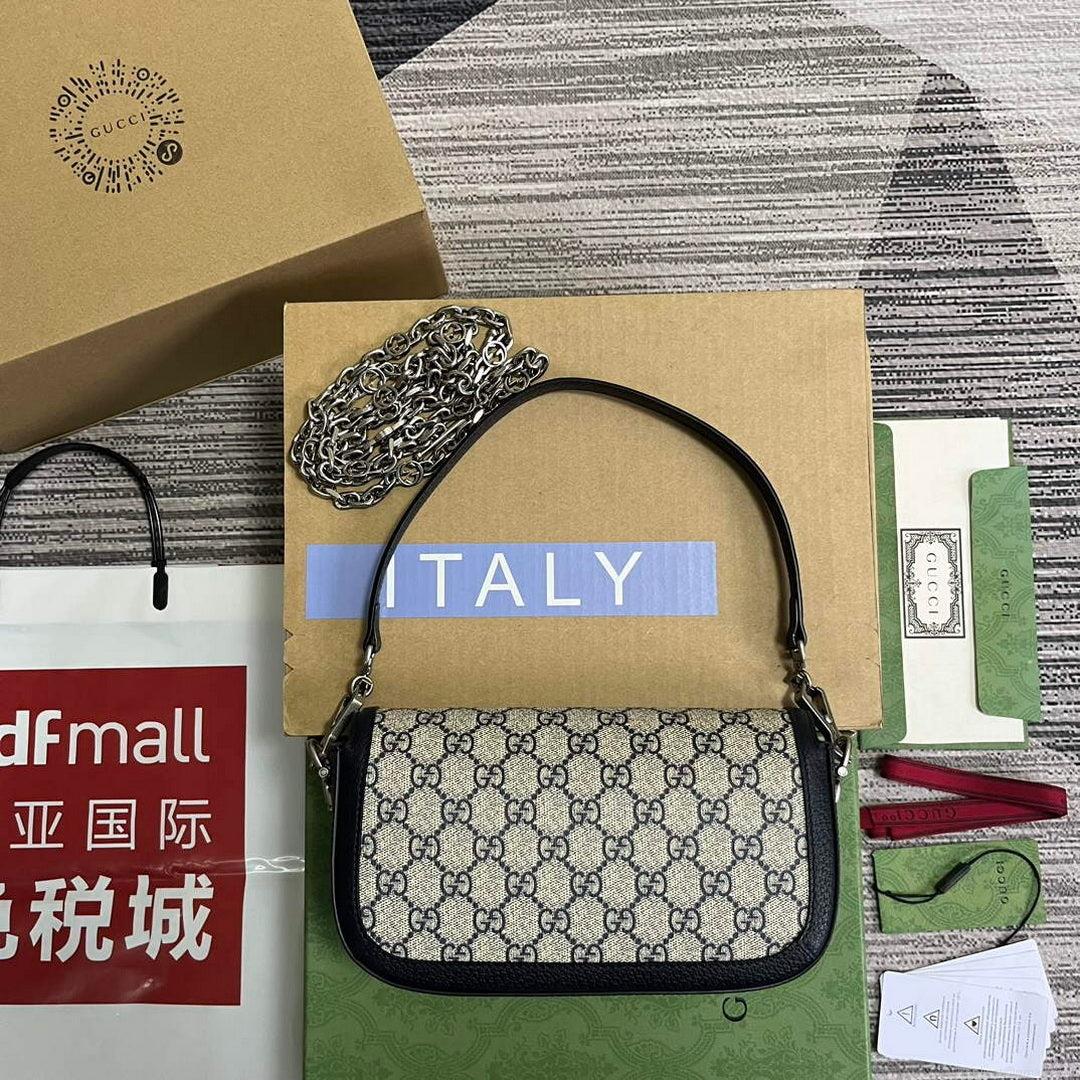 Gucci 735178 Gucci Horsebit 1955 small shoulder bag Navy blue