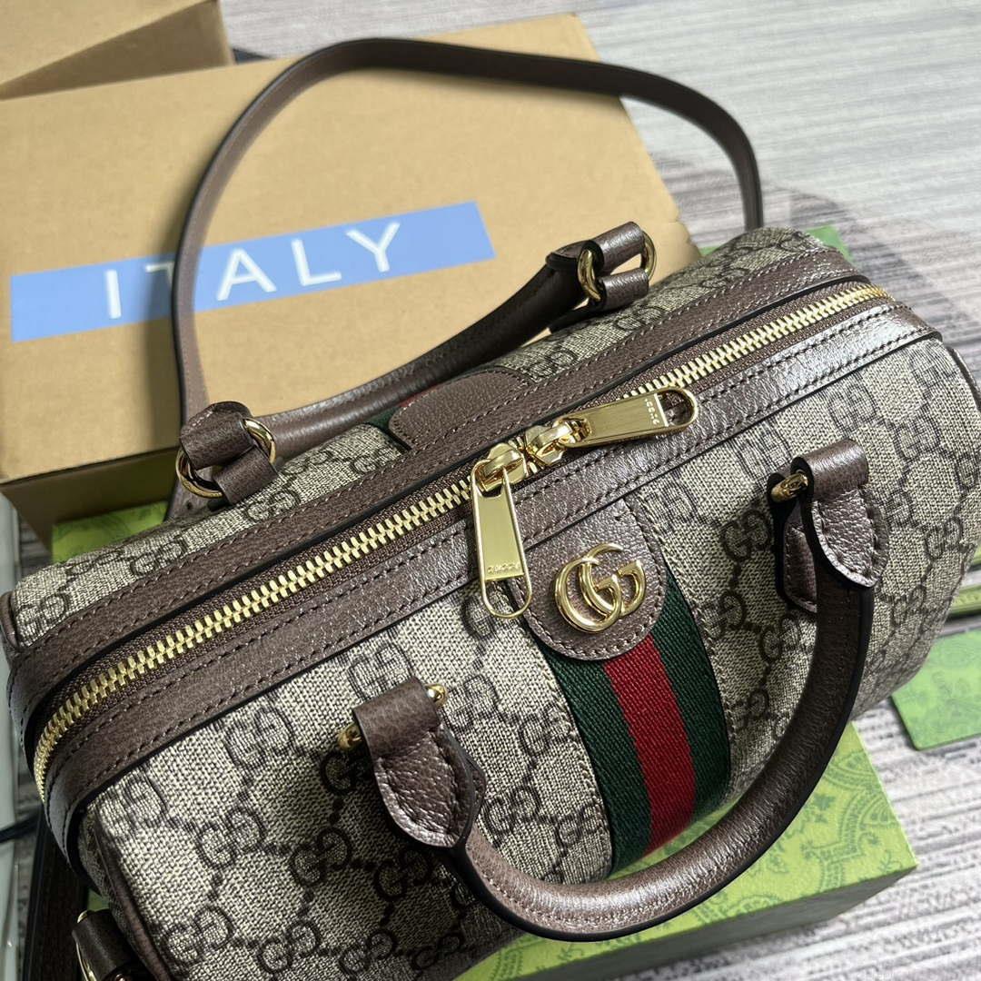Gucci 772061 Gucci Ophidia GG Small top handle bag Brown
