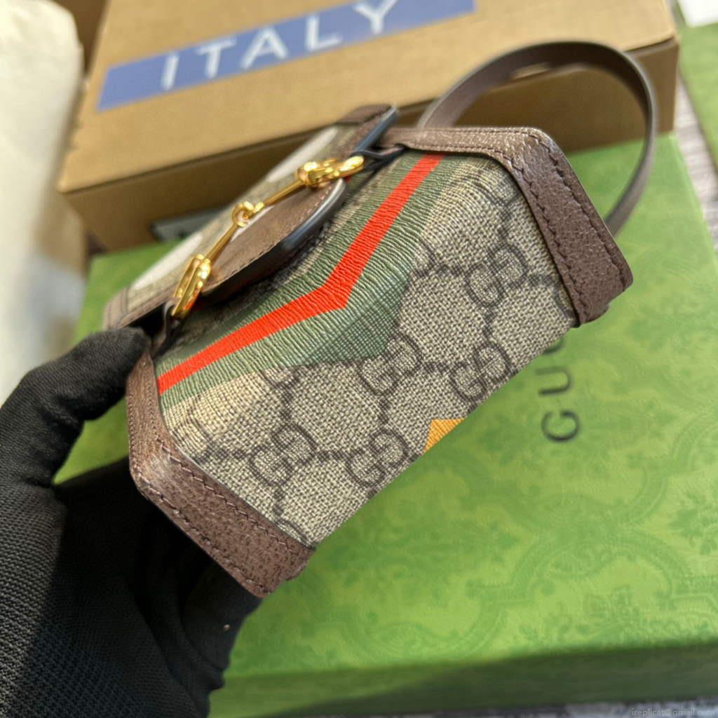 Gucci 625615 Gucci Horsebit 1955 Mini Bag Grey Brown