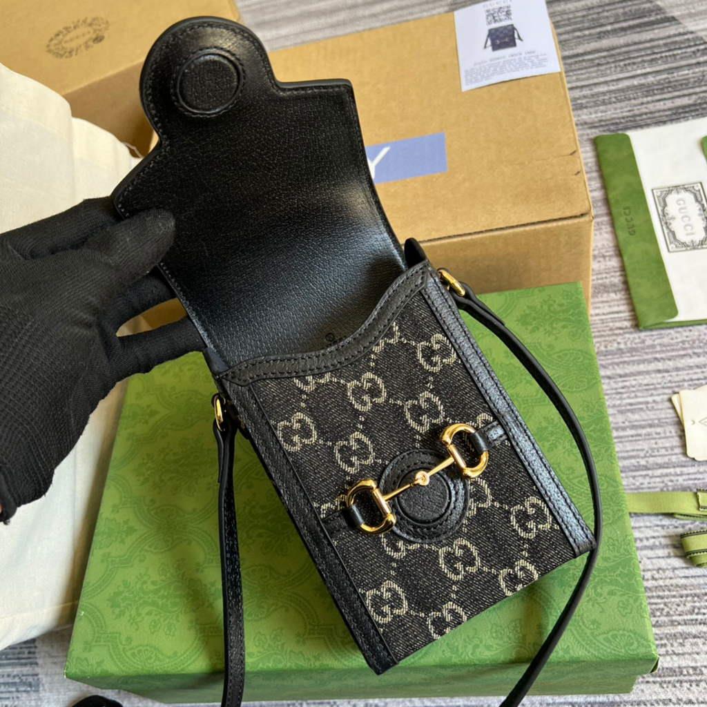 Gucci 625615 Gucci Horsebit 1955 Mini Bag Black