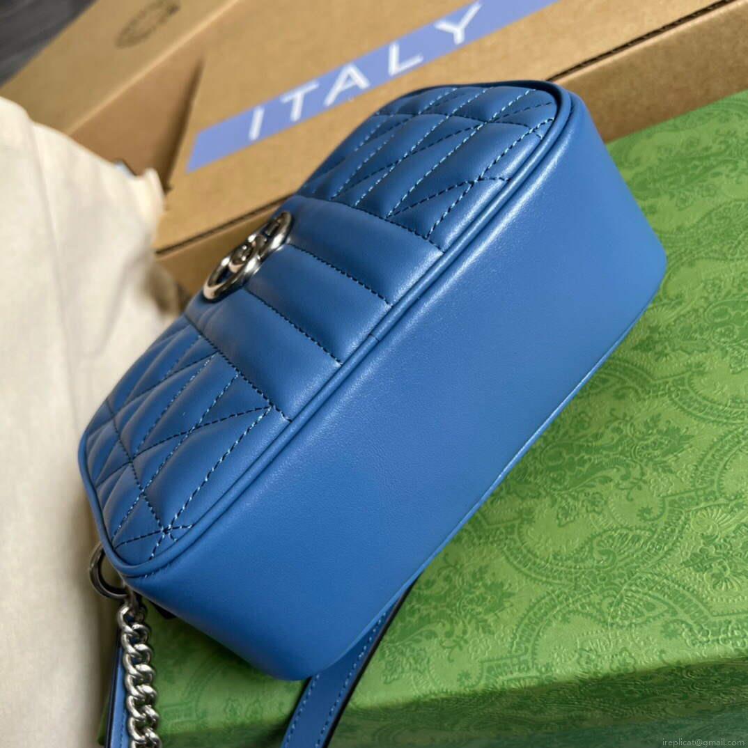 Gucci 634936 GG Marmont Mini Shoulder Bag Blue