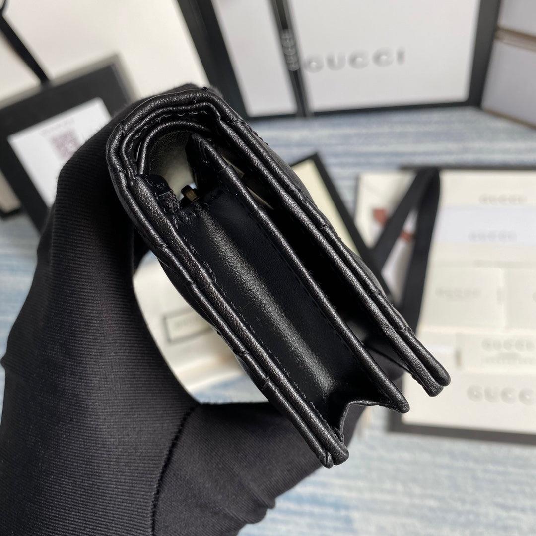 Gucci 466492 GG Marmont card case wallet in Black