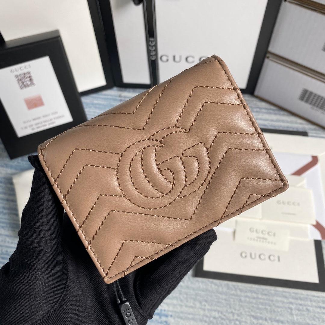 Gucci 466492 GG Marmont card case wallet in Light Pink