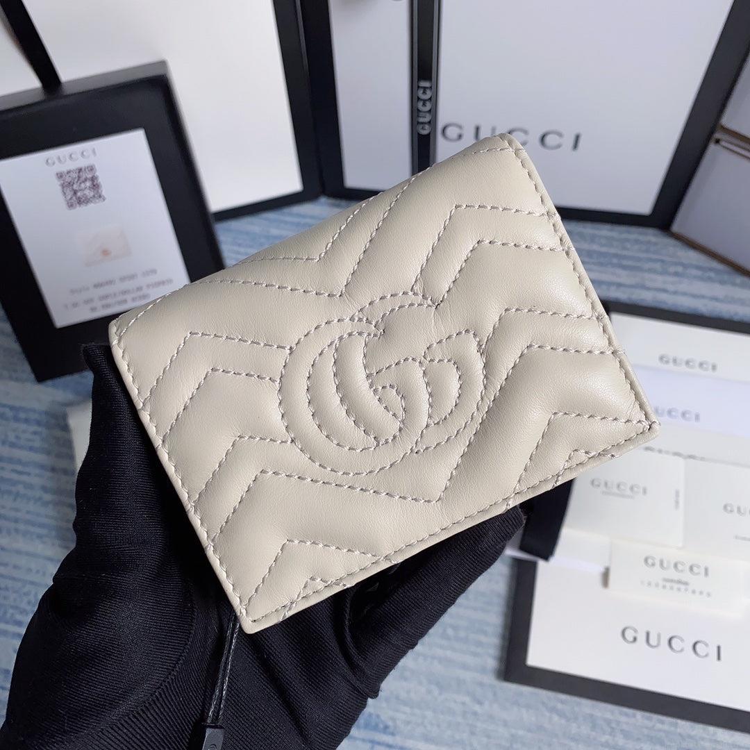 Gucci 466492 GG Marmont card case wallet in White