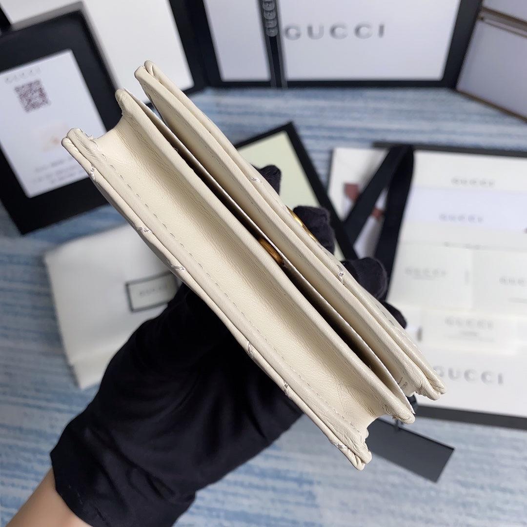 Gucci 466492 GG Marmont card case wallet in White