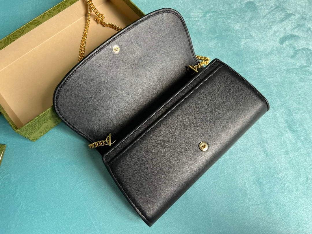 Gucci 725215 Gucci Blondie continental chain wallet Black