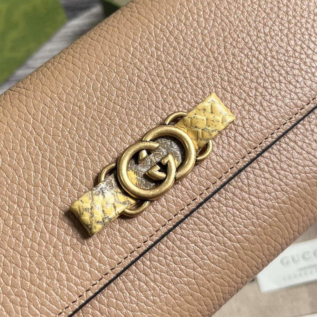 Gucci 750461 Wallet With Interlocking G Python Bow Rose beige