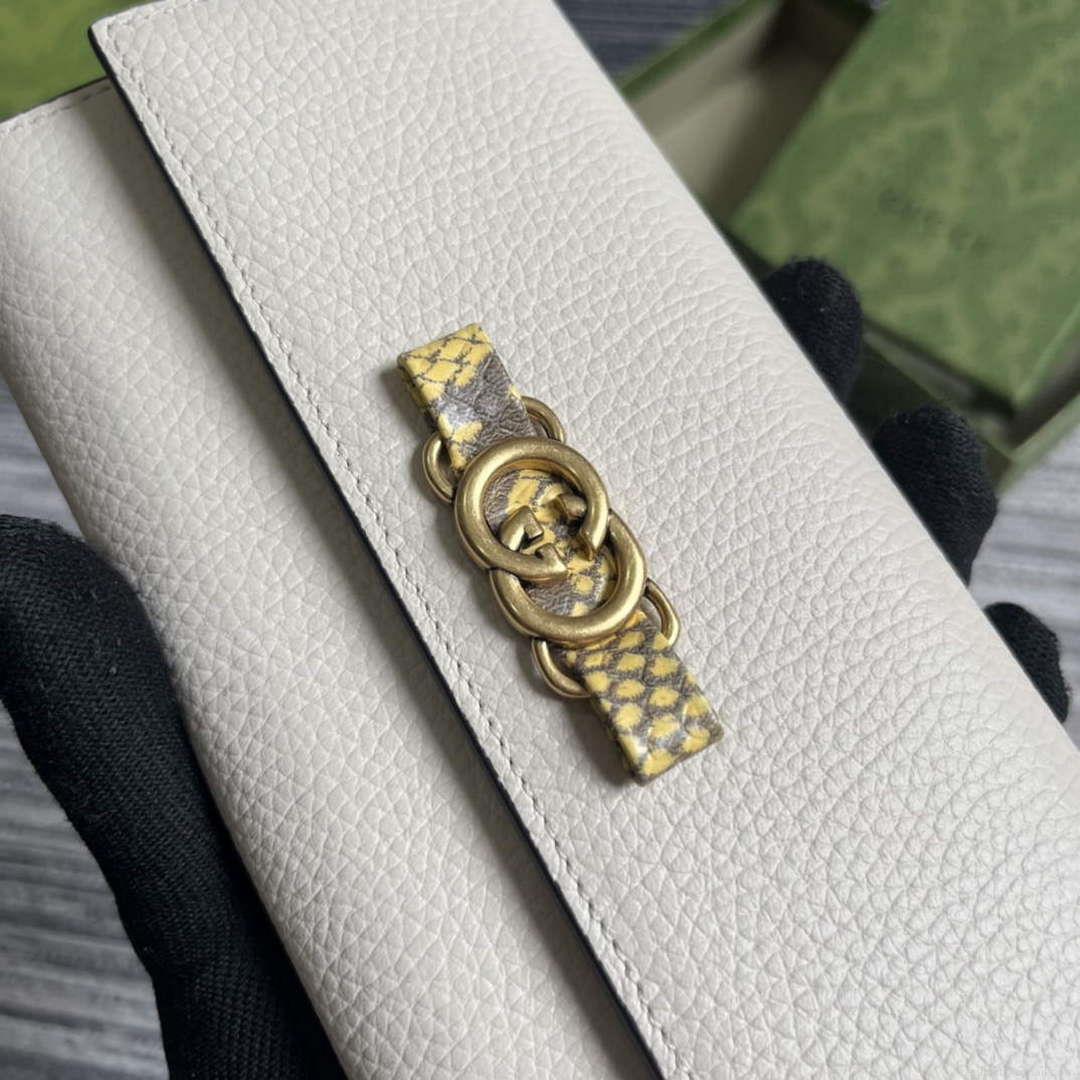 Gucci 750461 Wallet With Interlocking G Python Bow White