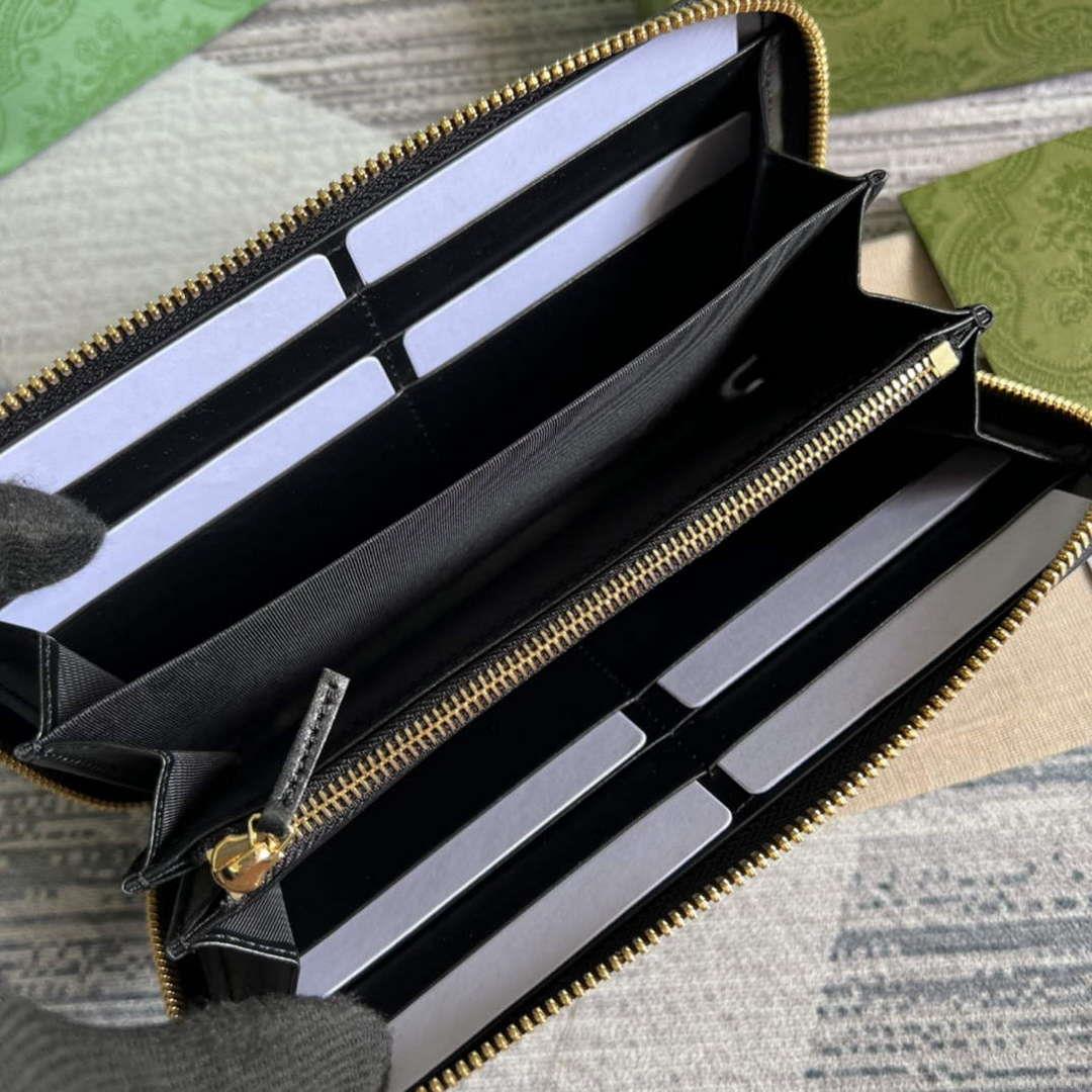 Gucci 723784 GG Matelassé Zip-Around Wallet Black
