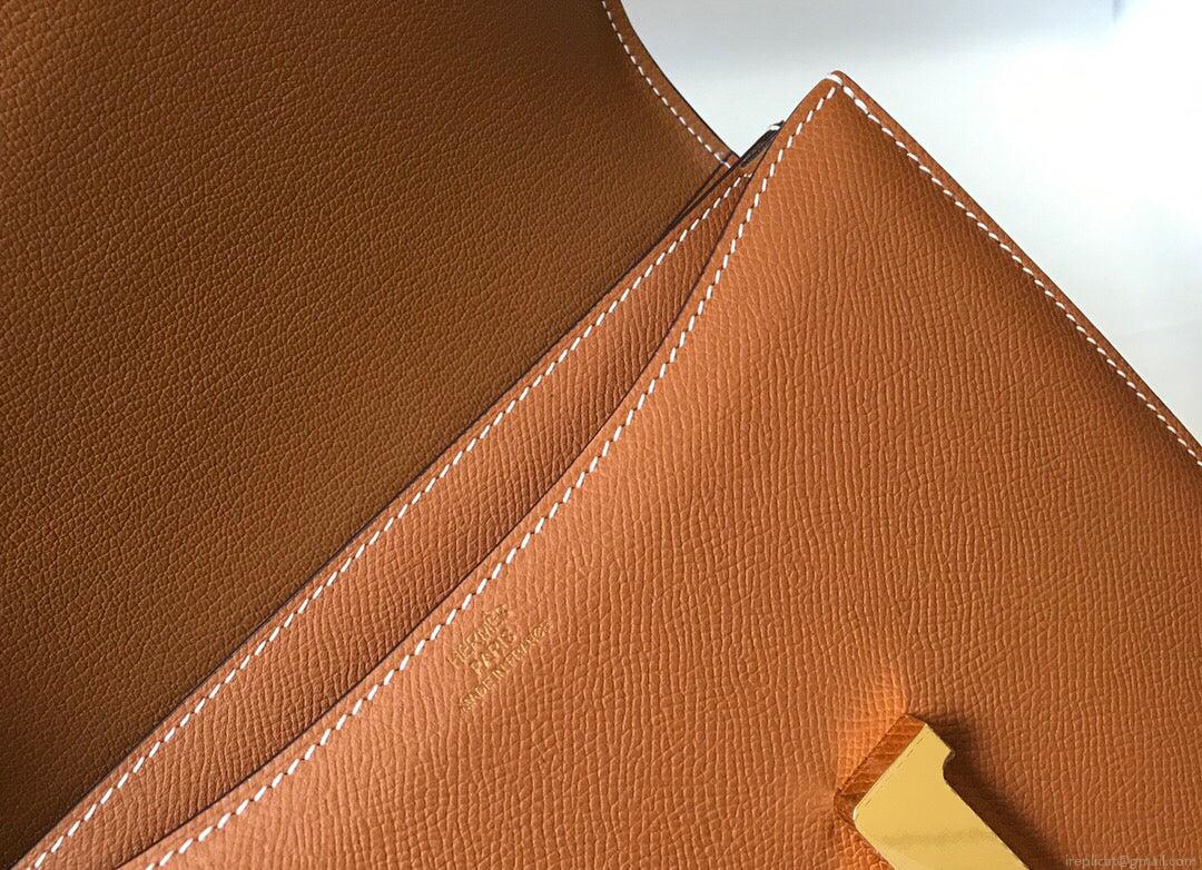 Hermes H082060 Constance Slim Wallet Epsom calfskin Brown