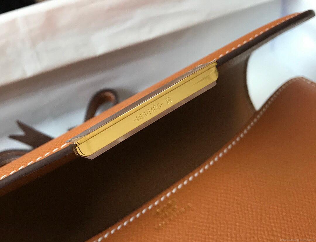 Hermes H082060 Constance Slim Wallet Epsom calfskin Brown