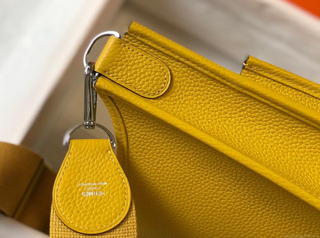 Hermes H083435 Evelyne III 29 Shoulder Bag Silver Hardware Yellow