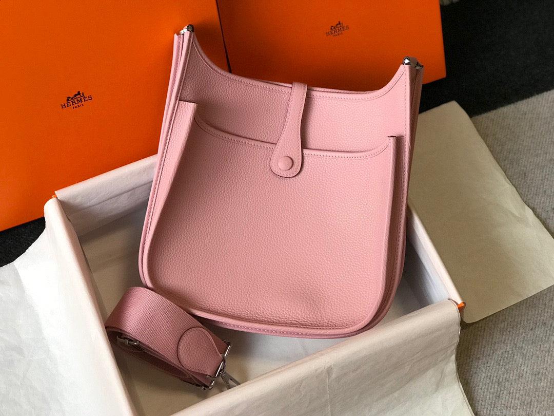 Hermes H083435 Evelyne III 29 Shoulder Bag Silver Hardware Pink