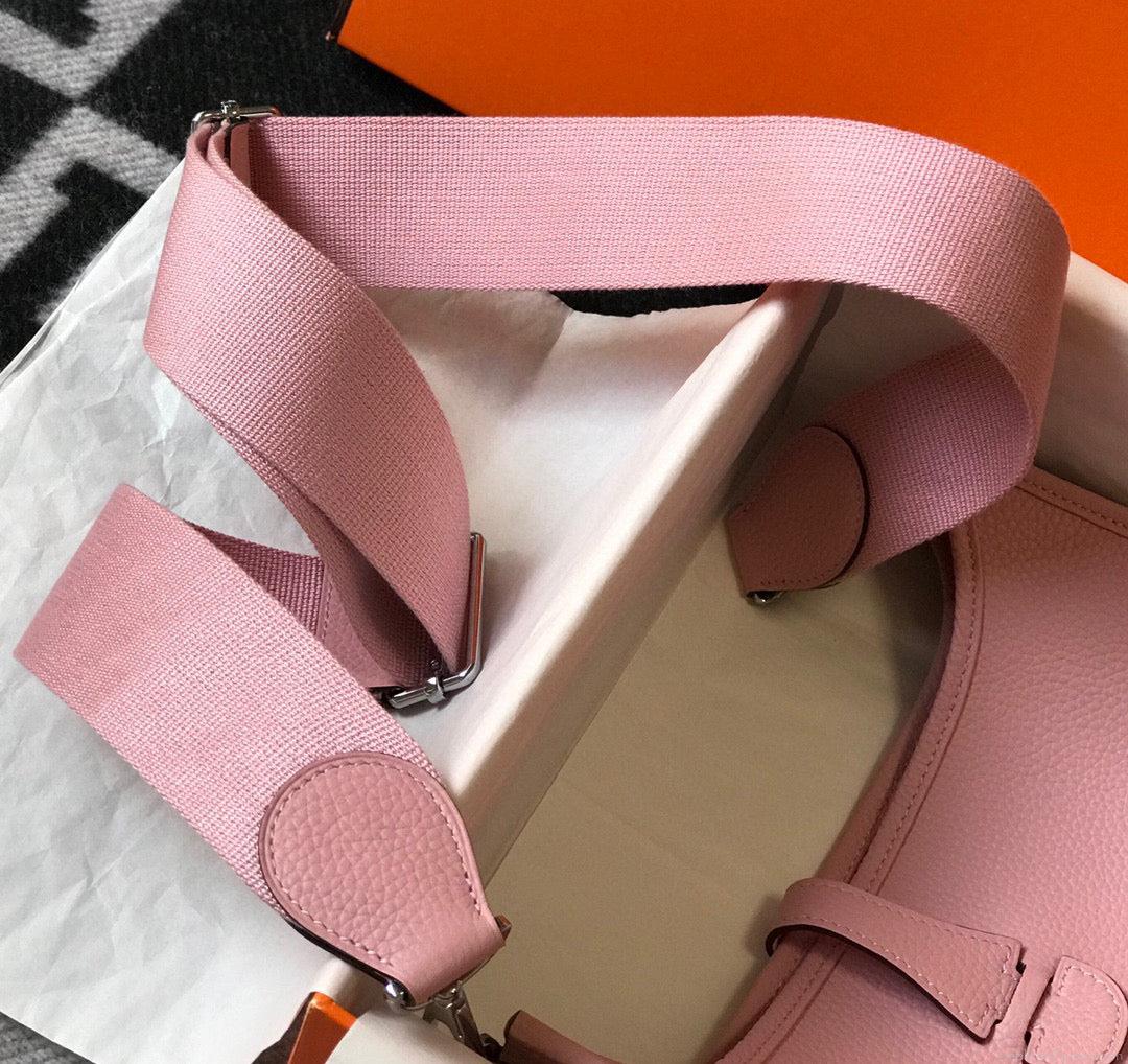 Hermes H083435 Evelyne III 29 Shoulder Bag Silver Hardware Pink