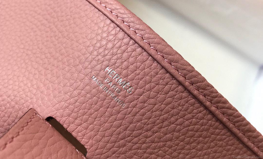 Hermes H083435 Evelyne III 29 Shoulder Bag Silver Hardware Pink