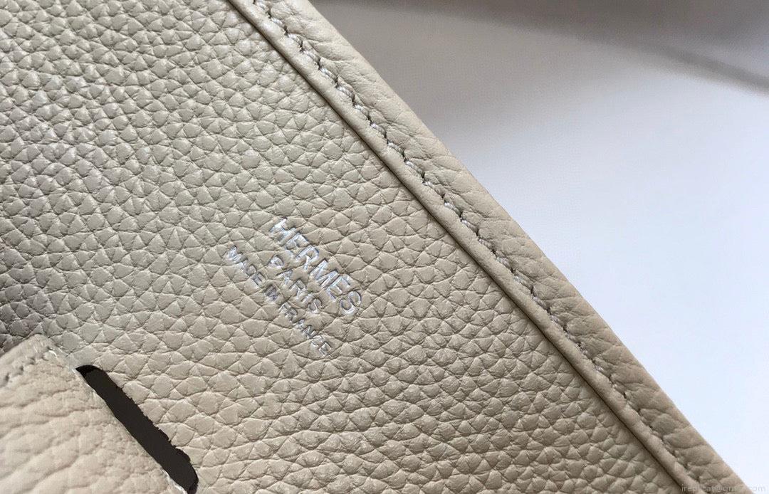 Hermes H083435 Evelyne III 29 Shoulder Bag Silver Hardware Beige