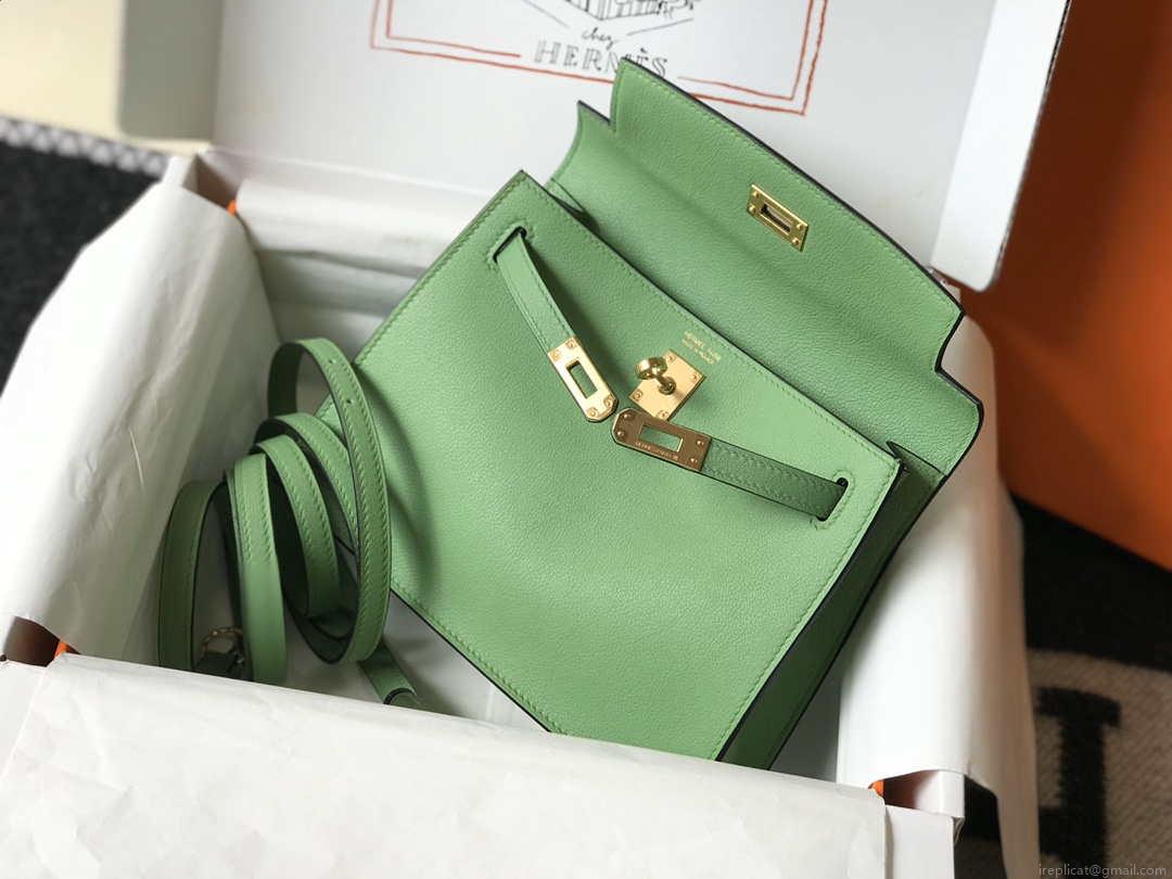 Hermes Kelly Danse 22cm Leather Bag 20362 Avocado Green