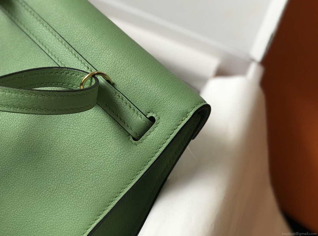 Hermes Kelly Danse 22cm Leather Bag 20362 Avocado Green
