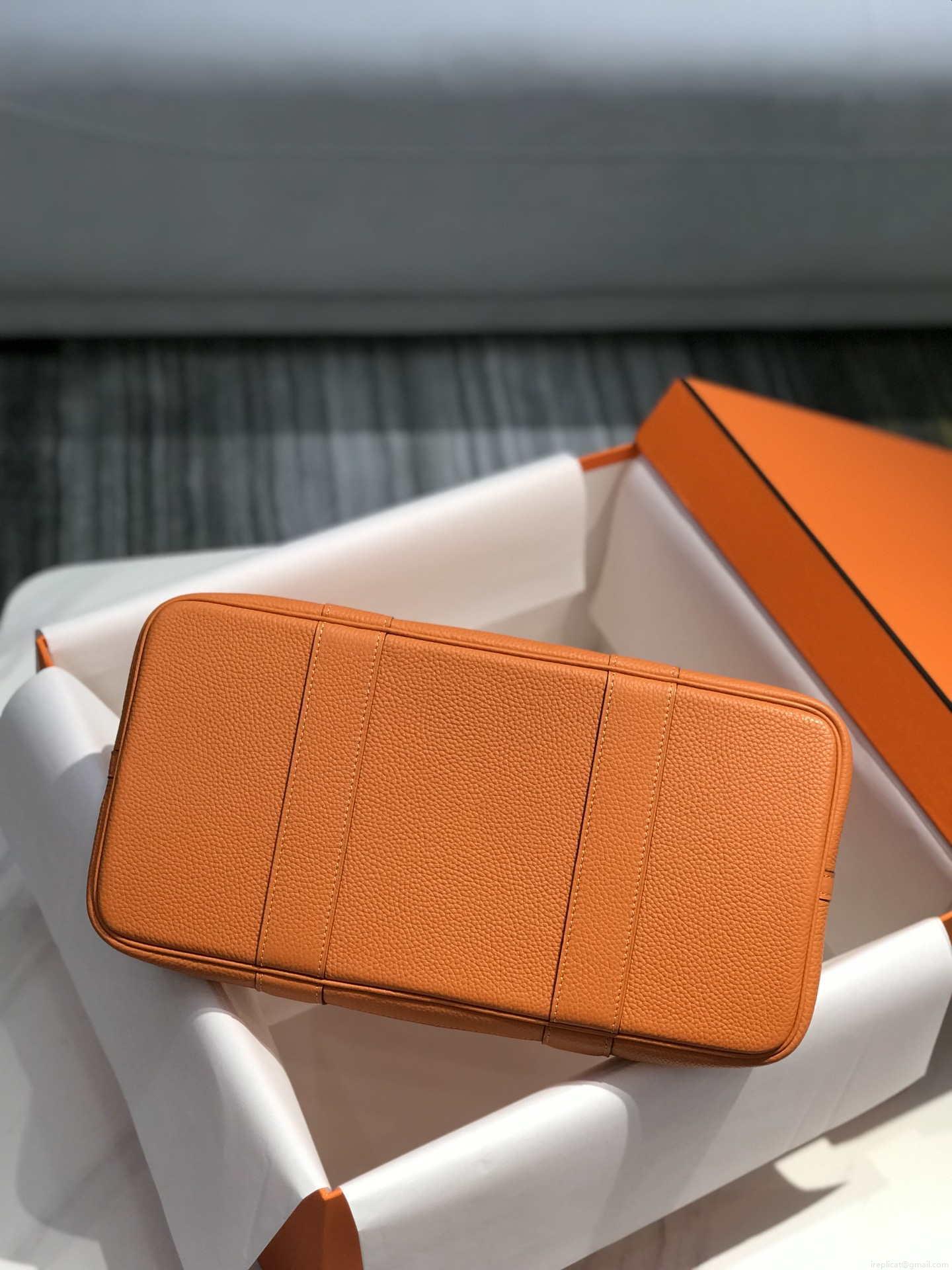 Hermes Orange Clemence Garden Party 30cm Bag H239039