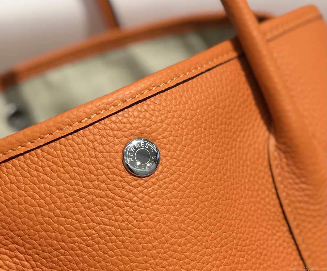 Hermes Orange Clemence Garden Party 30cm Bag H239039