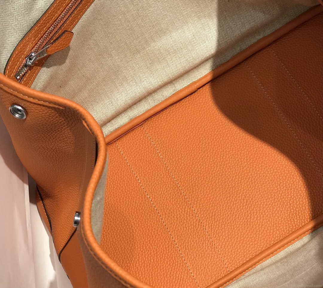 Hermes Orange Clemence Garden Party 30cm Bag H239039