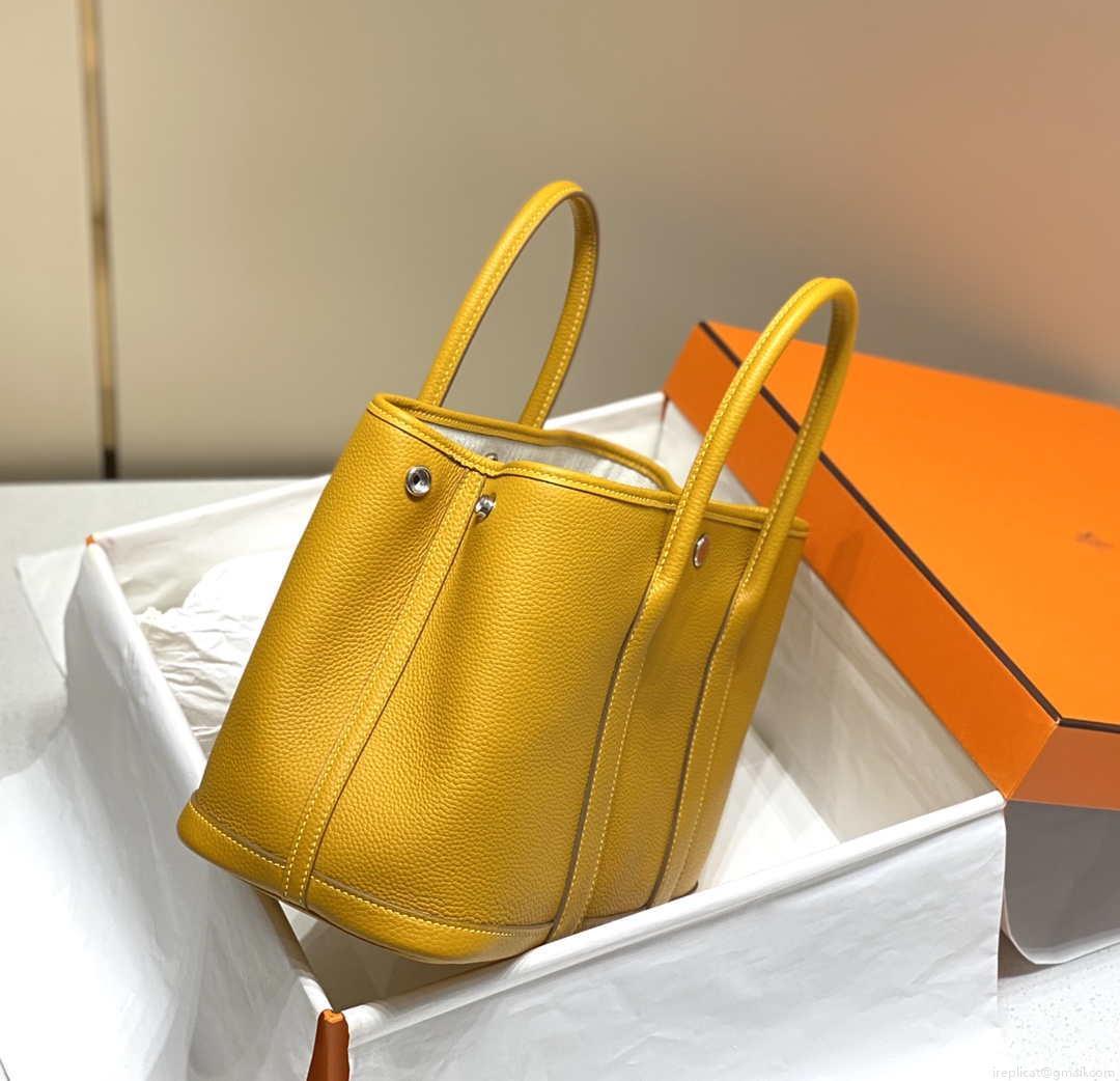 Hermes Yellow Clemence Garden Party 30cm Bag H239041