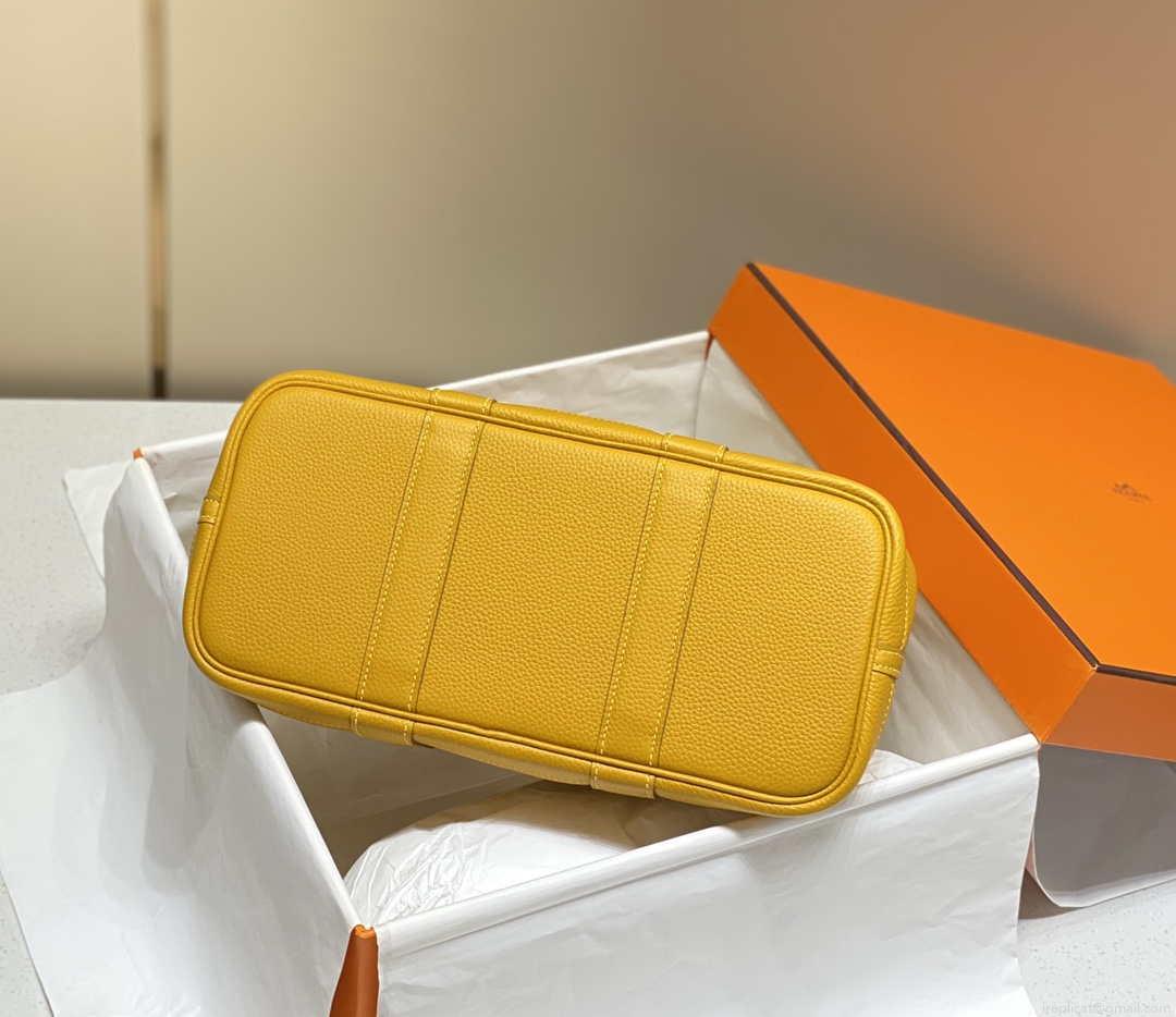Hermes Yellow Clemence Garden Party 30cm Bag H239041