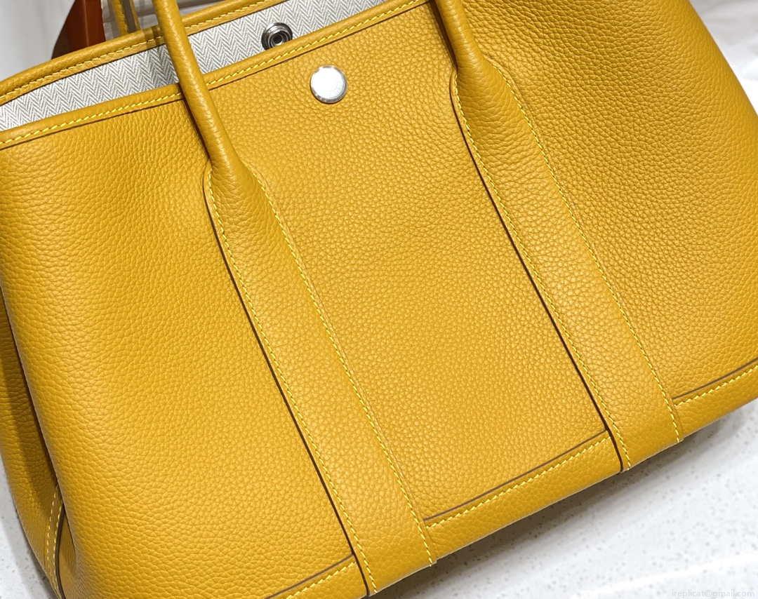 Hermes Yellow Clemence Garden Party 30cm Bag H239041