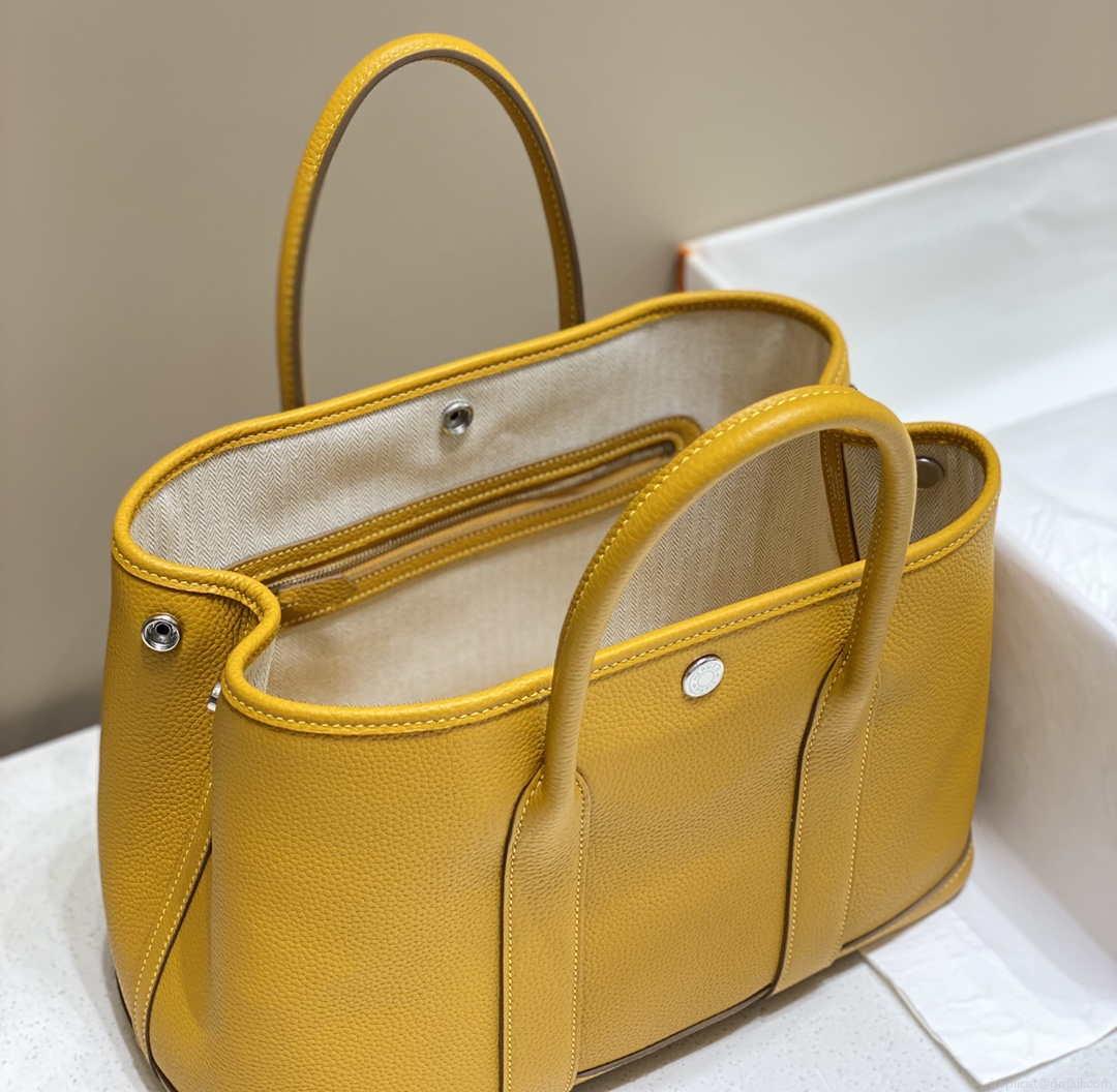 Hermes Yellow Clemence Garden Party 30cm Bag H239041