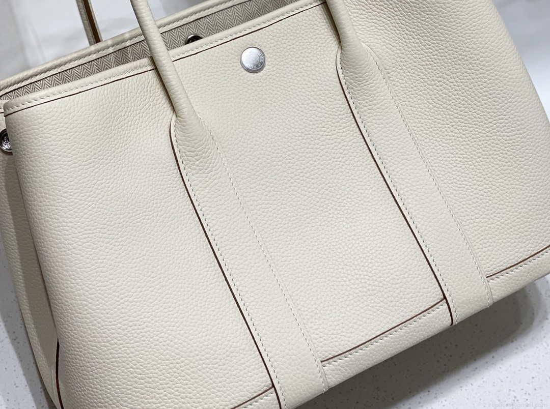 Hermes Beige Clemence Garden Party 30cm Bag H239042