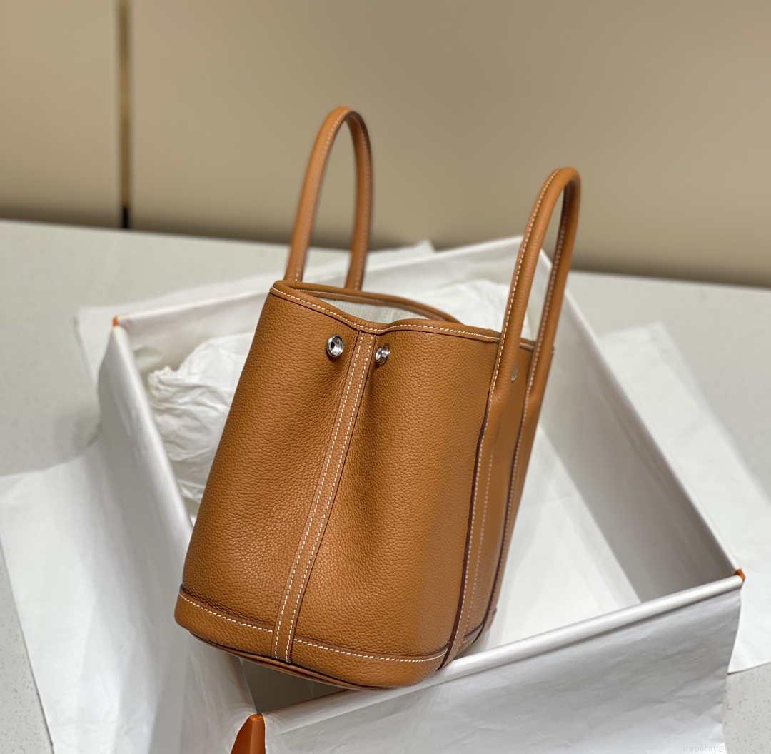 Hermes Brown Clemence Garden Party 30cm Bag H239043