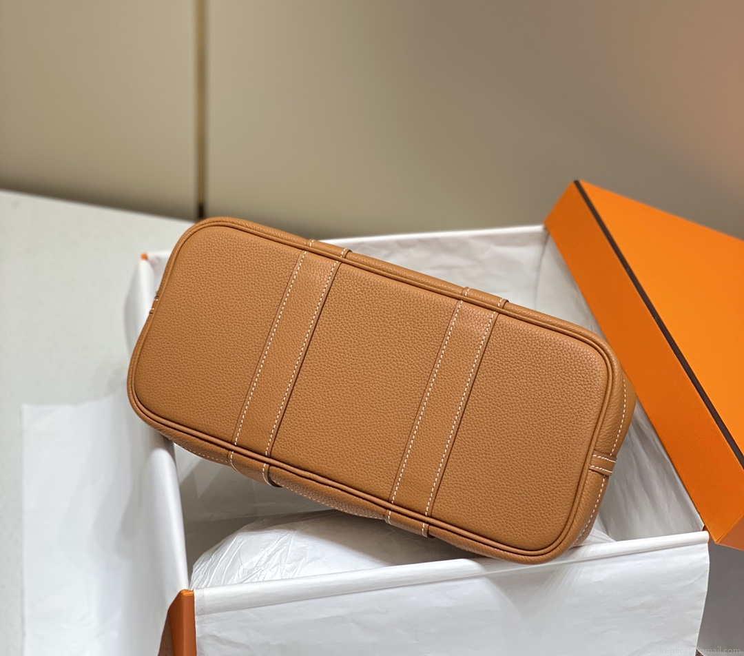 Hermes Brown Clemence Garden Party 30cm Bag H239043