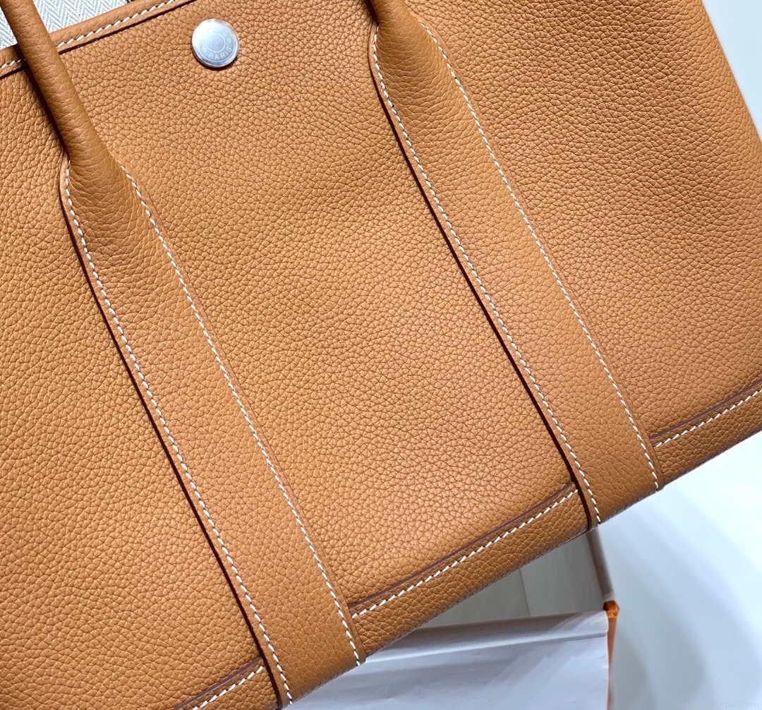 Hermes Brown Clemence Garden Party 30cm Bag H239043