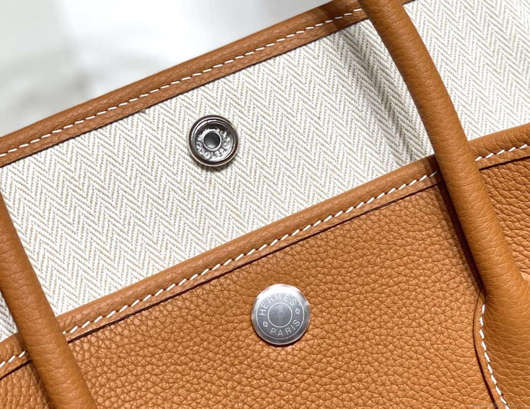Hermes Brown Clemence Garden Party 30cm Bag H239043