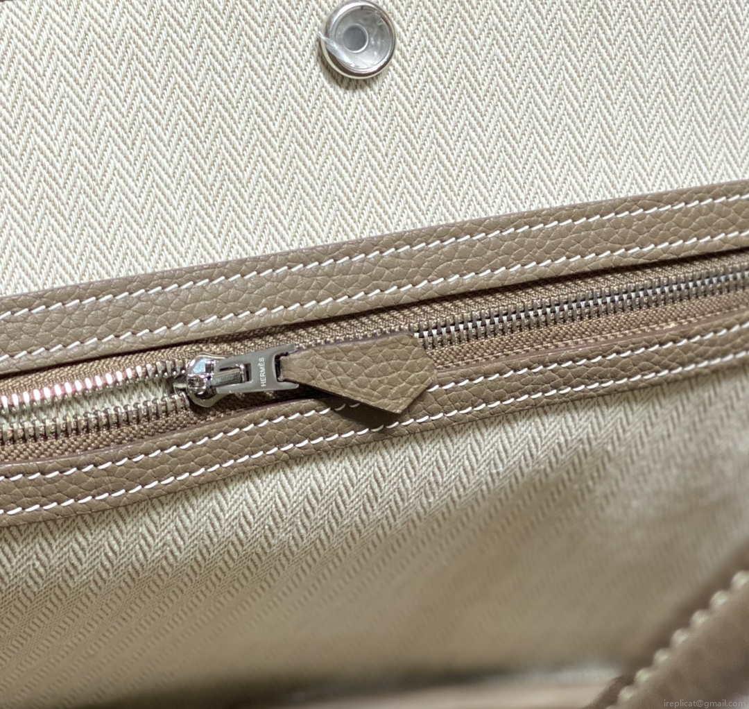 Hermes Gray Clemence Garden Party 30cm Bag H239044