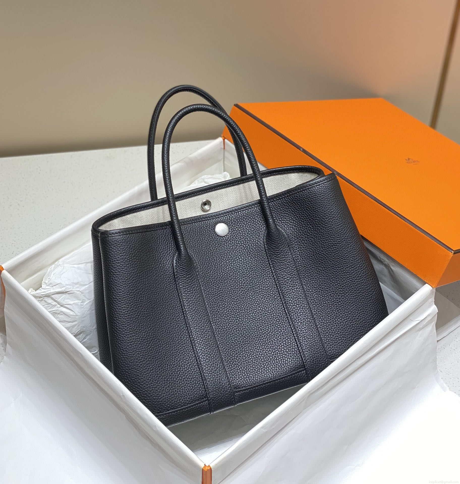 Hermes Blacck Clemence Garden Party 30cm Bag H239047